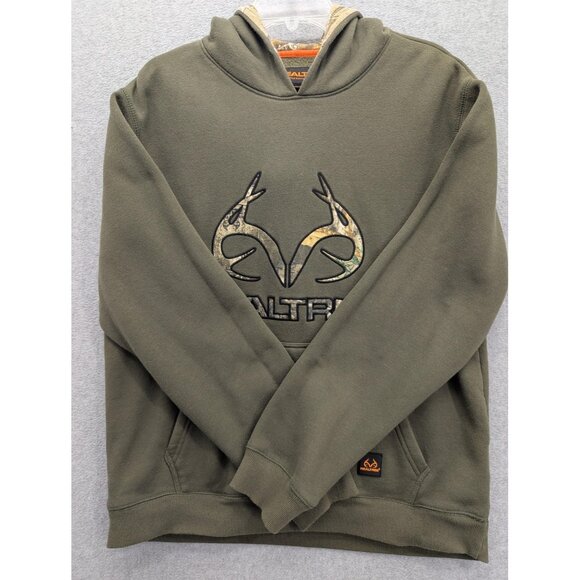 Realtree Hoodie Mens XL Green Camo Antlers Logo Pullover Fleece Hunting 1541303 - Picture 1 of 10